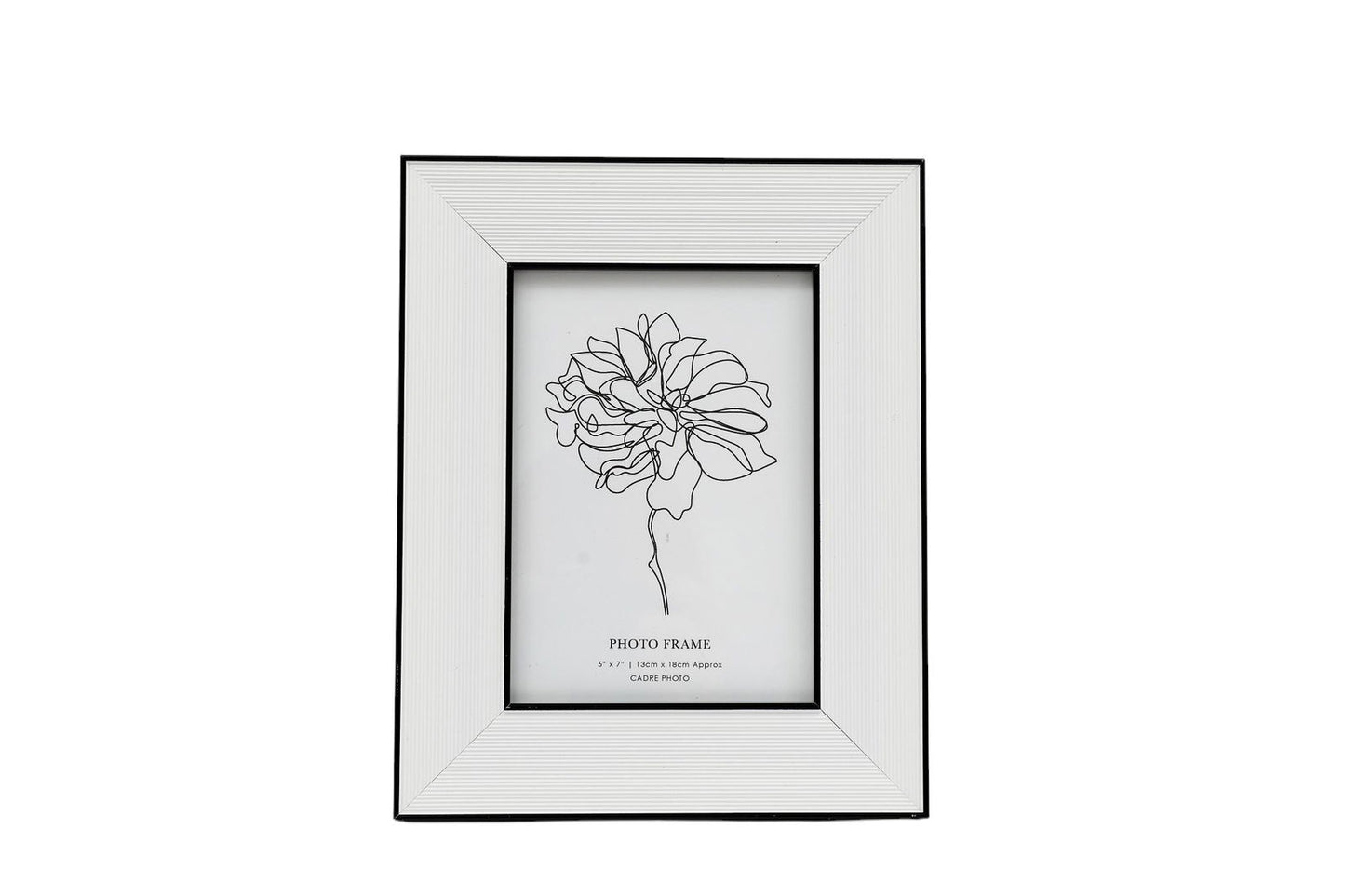 4x6 black and white photo frame by Geko Products featuring a simple floral line drawing
