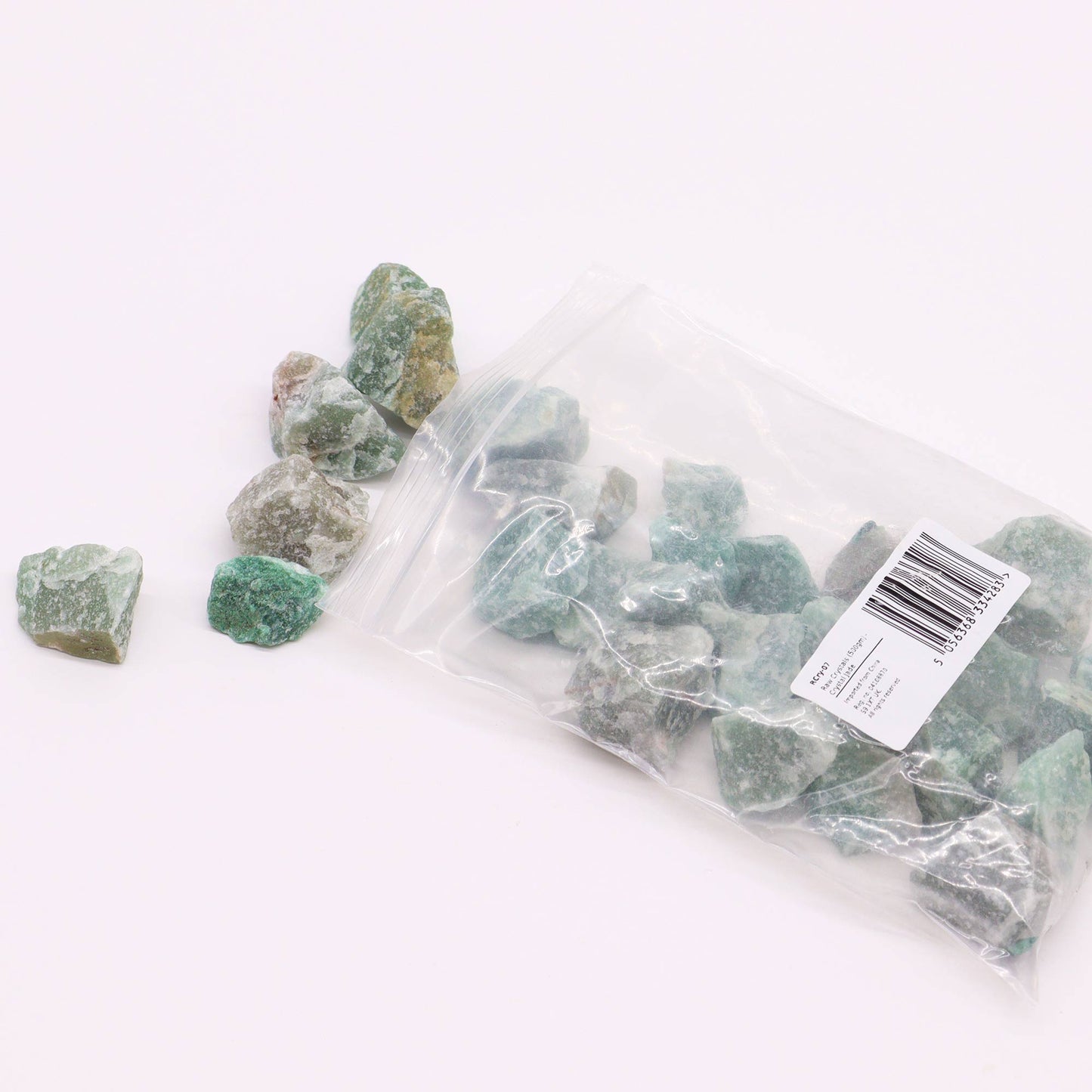 AW Dropshipping 500g crystal jade for healing in a clear bag with various green stones