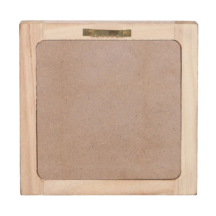 Back view of a framed wall art print showing a clean, unfinished wooden frame, ideal for nature inspired wall art set