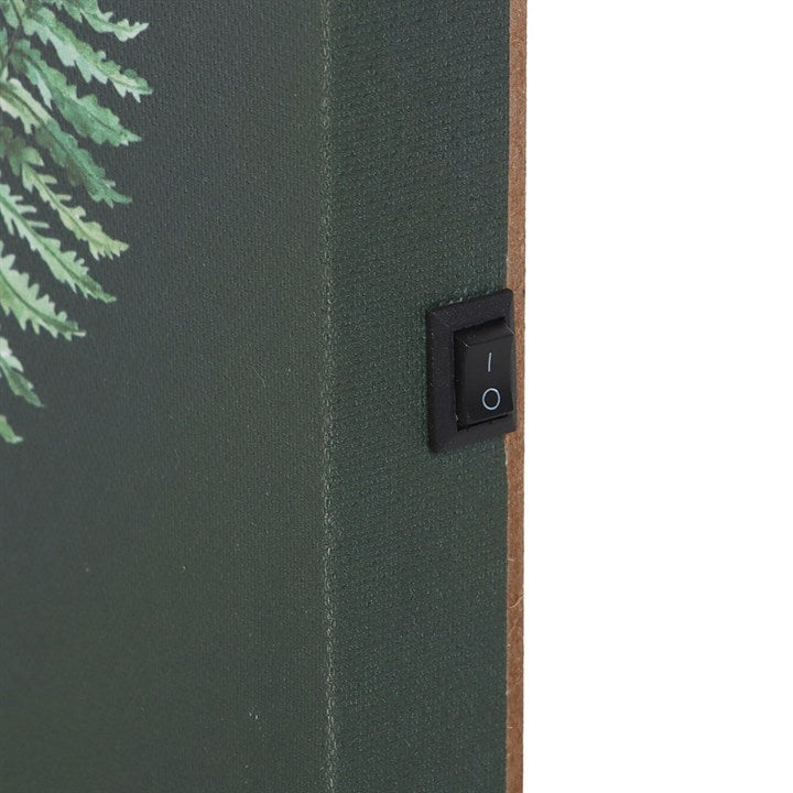 Light up fox canvas art featuring a serene fox design with an on/off switch on the side for illumination