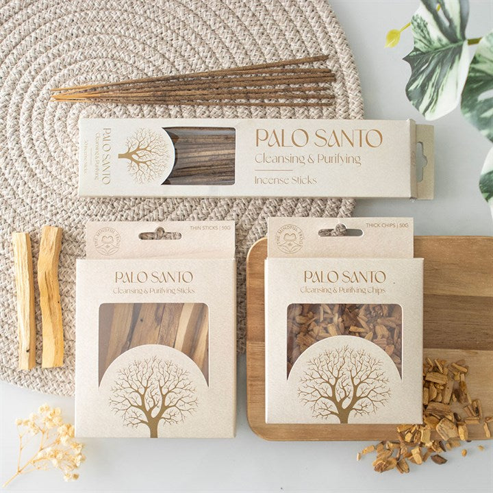 Pack of 30 Palo Santo incense sticks with natural wood packaging, perfect for cleansing and purifying your space
