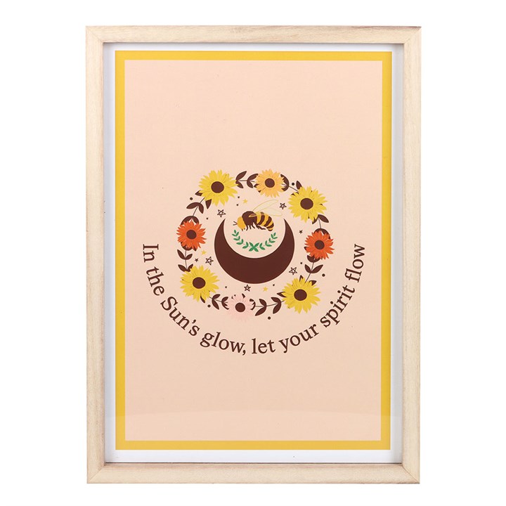 Framed spiritual wall art print featuring a warm colour palette and uplifting text, perfect for enhancing any space