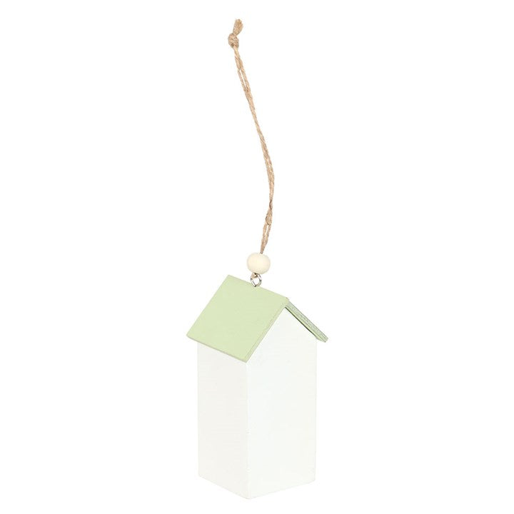 Charming hanging house decoration featuring a green roof, perfect for home is where mum is decor to brighten any room