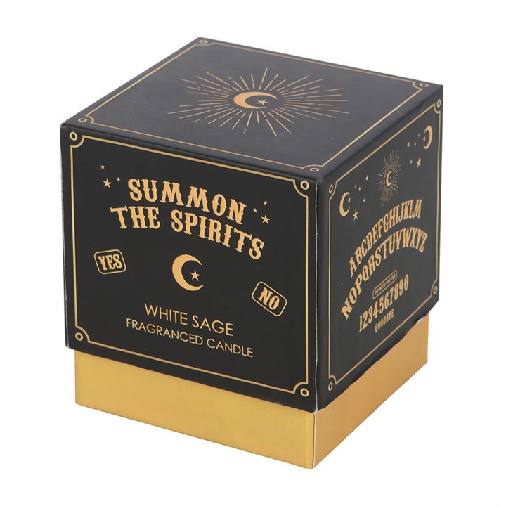 Square black and gold candle box.