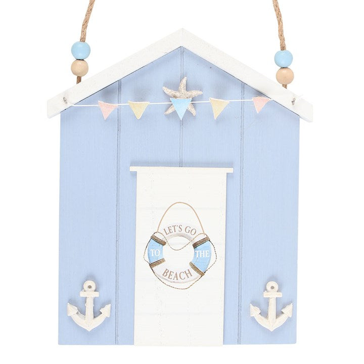 Blue Life Ring Beach Hut Hanging Decoration perfect for beach hut wall decor enthusiasts