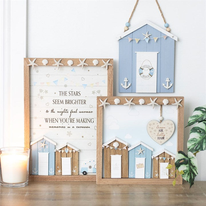 Blue Life Ring Beach Hut Hanging Decoration for stylish beach hut wall decor