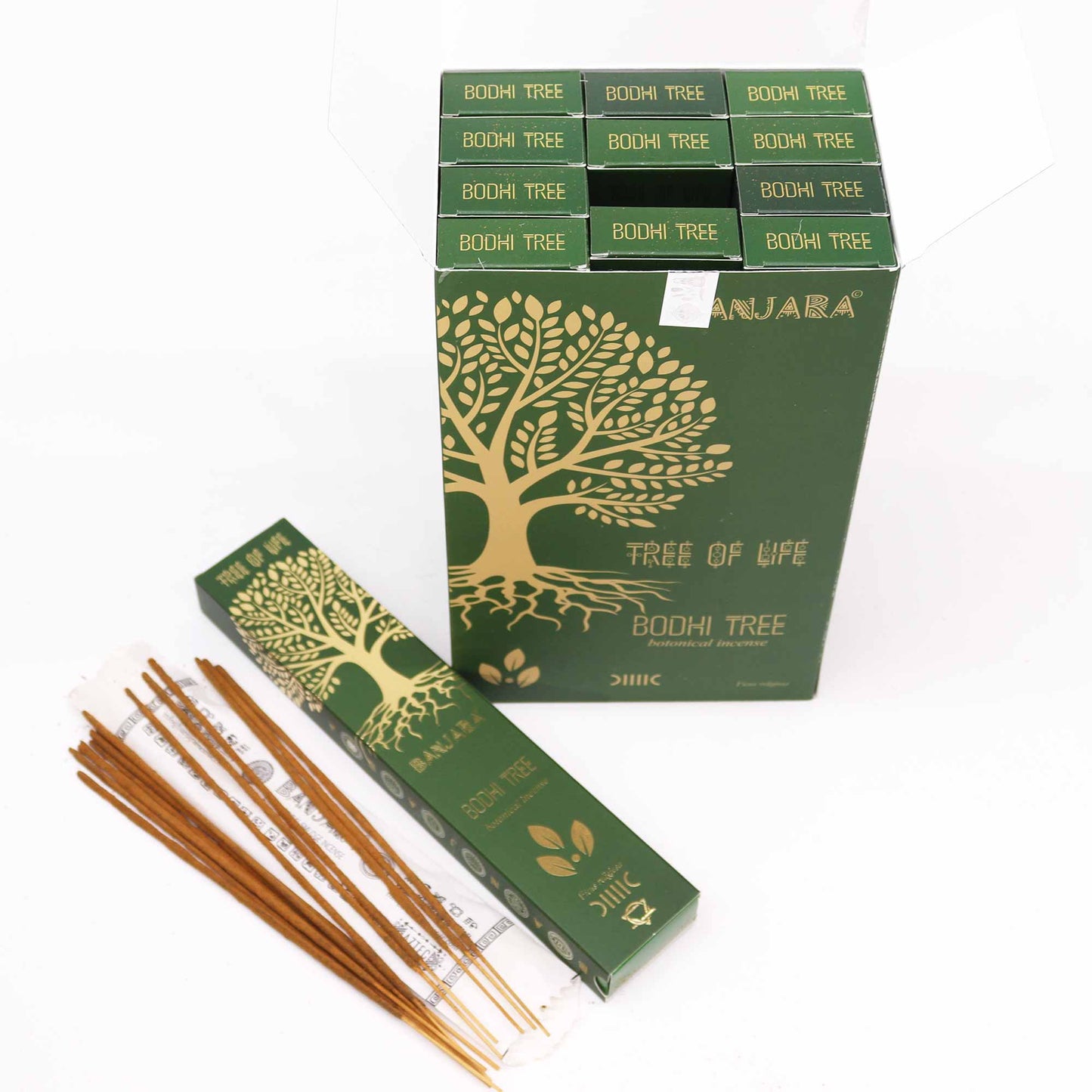 Banjara botanical incense Bodhi Tree sticks in eco-friendly packaging with a tree design