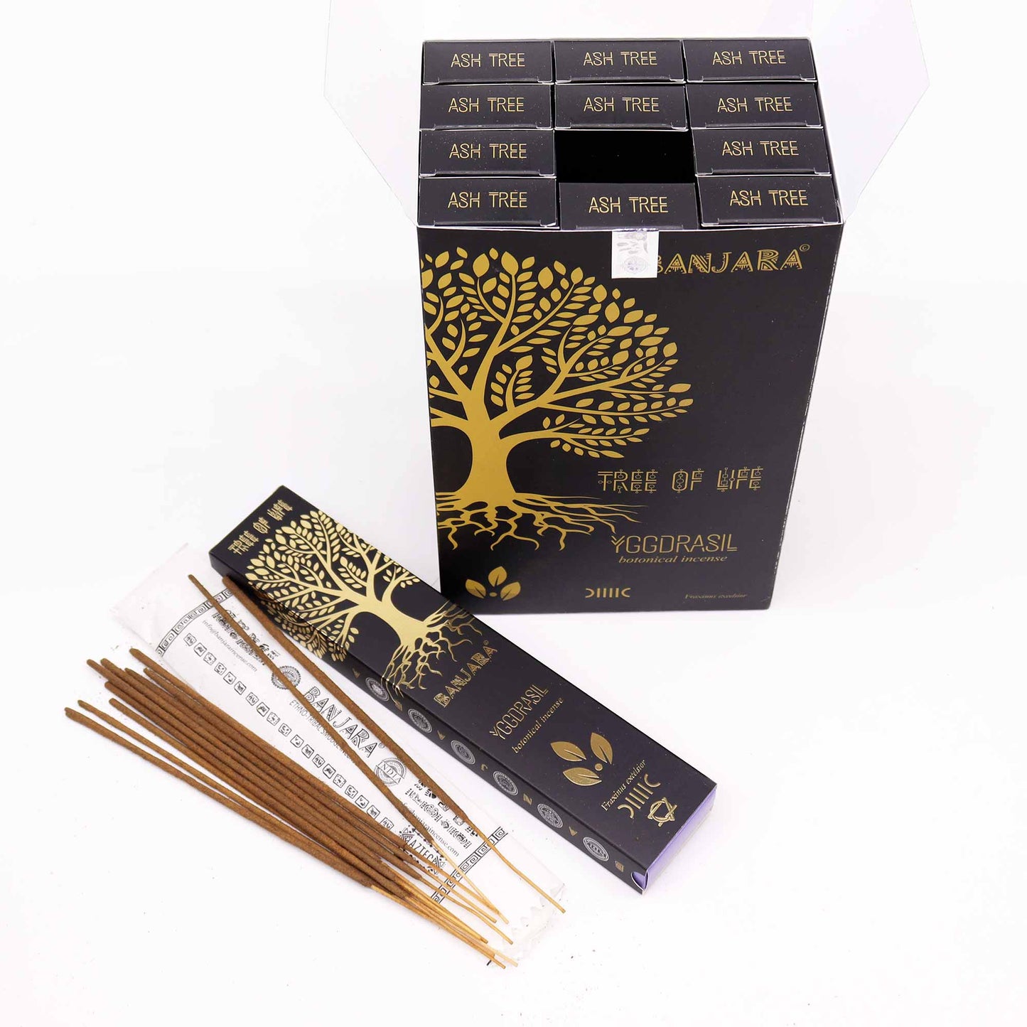 Banjara botanical incense Yggdrasil Tree sticks in elegant packaging ideal for calming and spiritual practices