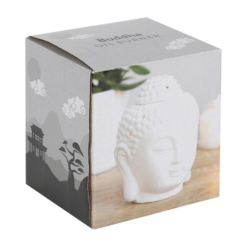 White Buddha Head Oil Burner ceramic buddha oil diffuser in a decorative box