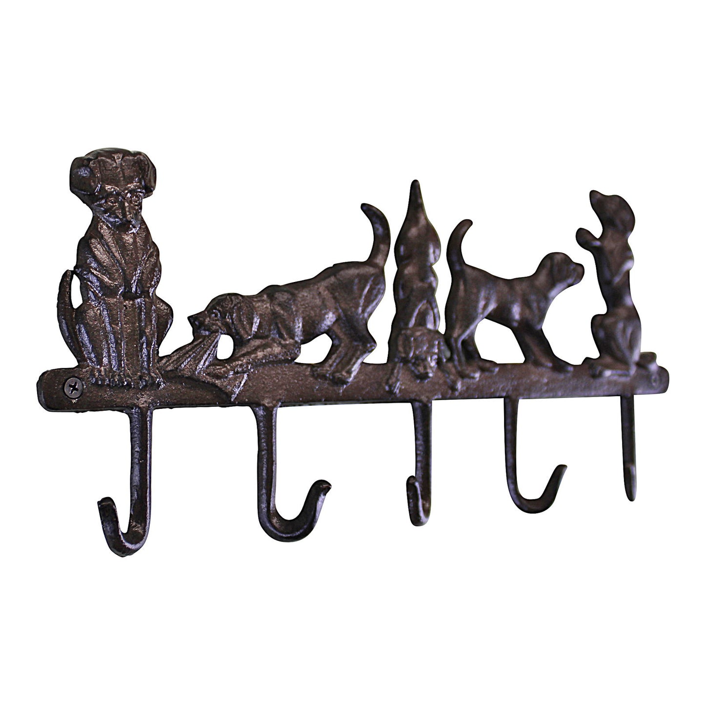 Geko Products cast iron hooks for home featuring decorative dog and cat shapes in dark metal finish
