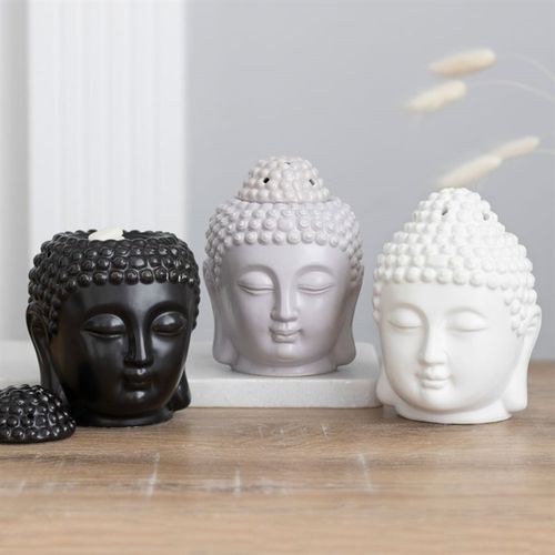 White Buddha Head Oil Burner ceramic buddha oil diffuser for home fragrance and relaxation