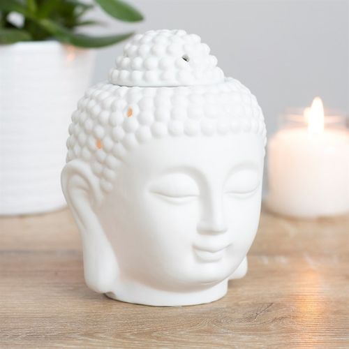 White Buddha Head Oil Burner ceramic buddha oil diffuser for relaxing aromatherapy