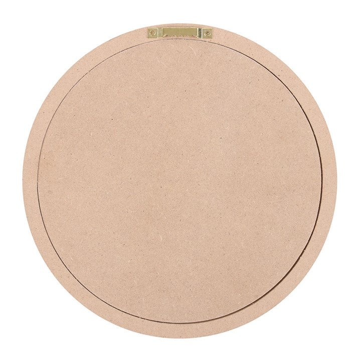 Back view of the Carrot Patch round 3D wall plaque for wall decor