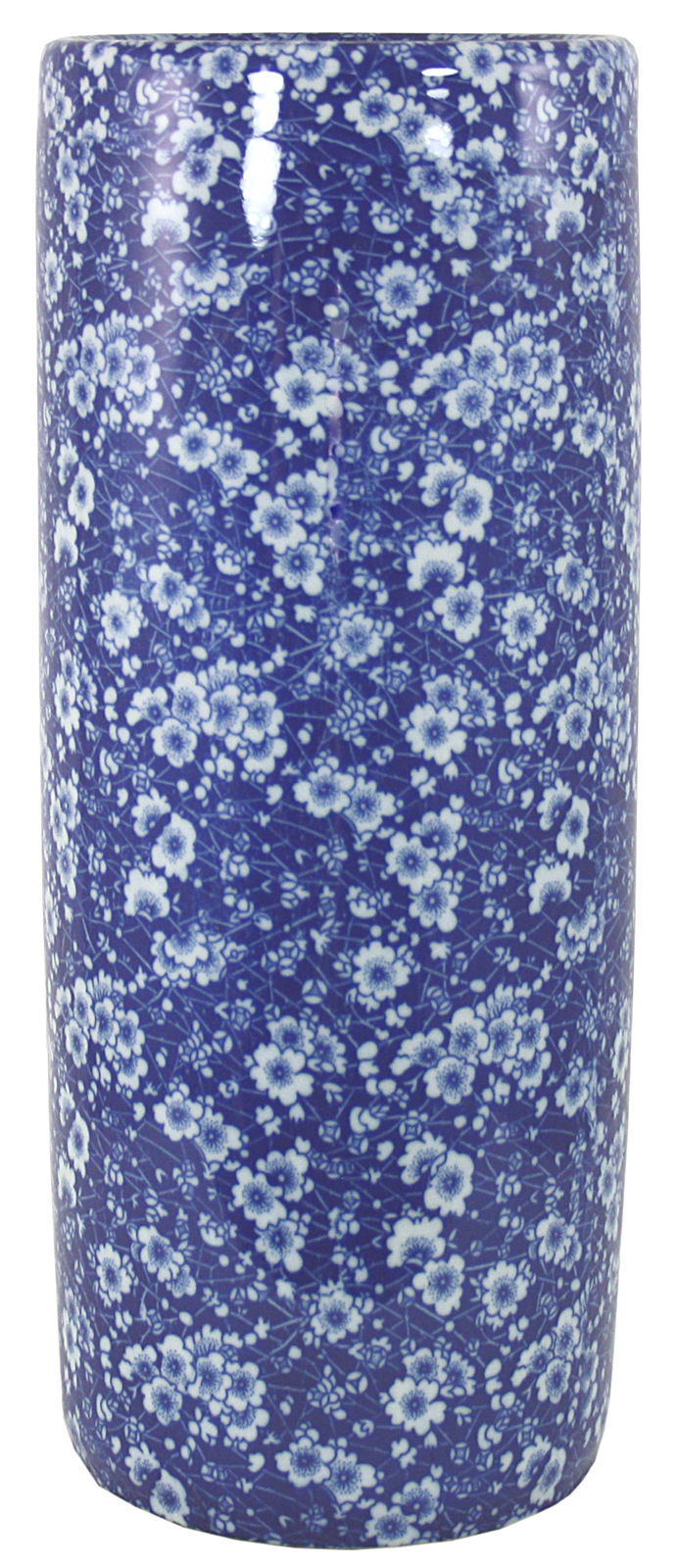 Geko Products daisies design umbrella stand in blue and white floral pattern