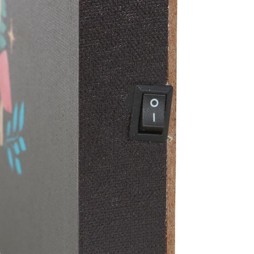 Side view of the Forest Mushroom Light Up Canvas Plaque with switch, showcasing forest mushroom canvas art