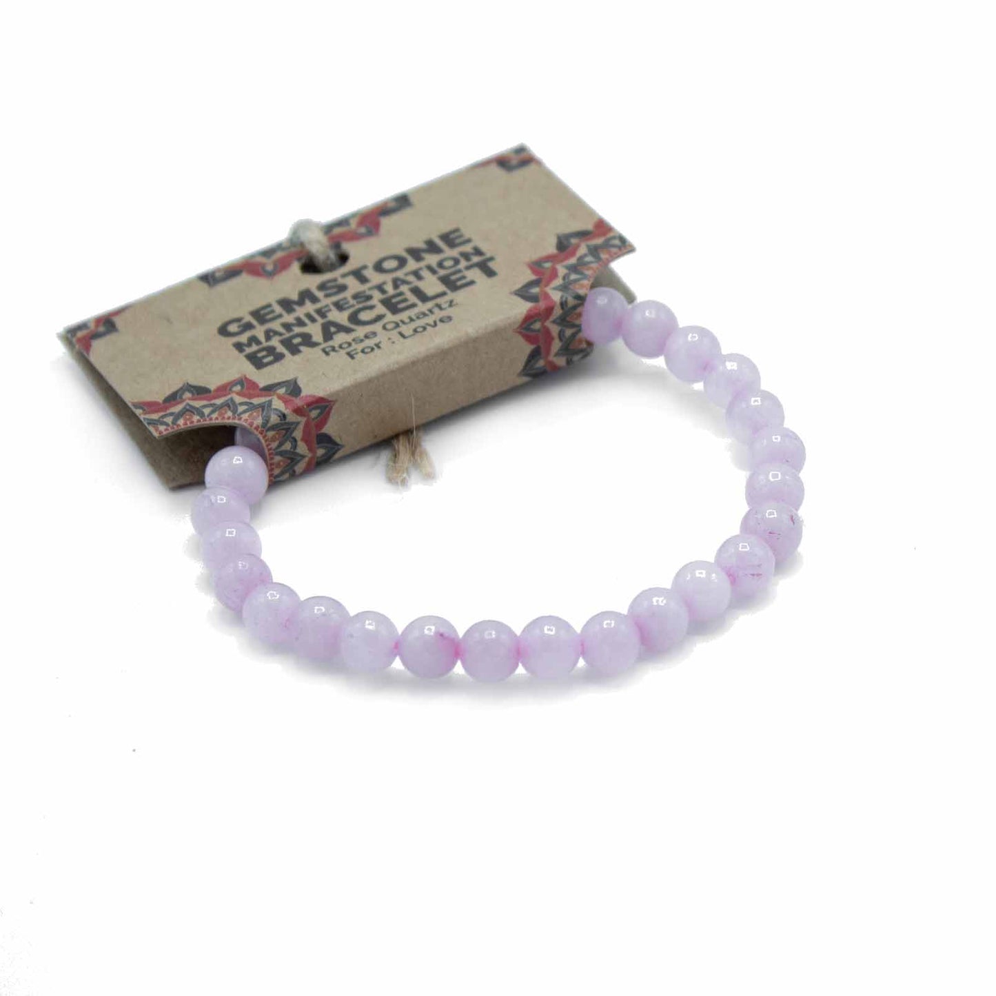Rose Quartz Gemstone Bracelet for Love, featuring smooth beads for spiritual and emotional healing.