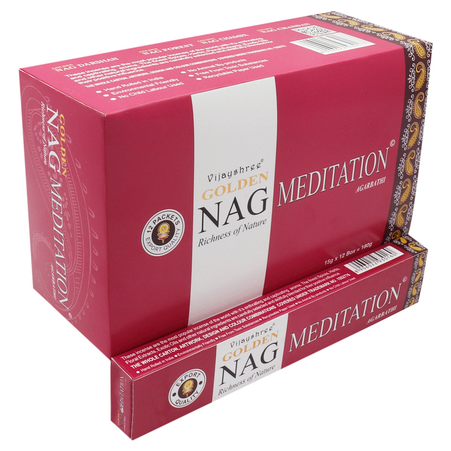 15g Golden Nag incense sticks packaged for meditation and relaxation, perfect for spiritual practices