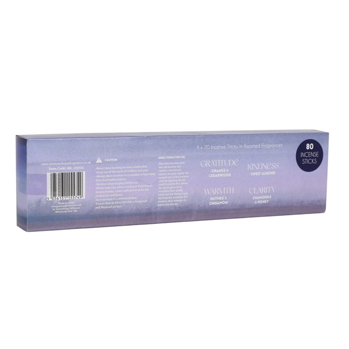 The Mindfulness Collection Incense Stick Set with 80 sticks, perfect spiritual incense for meditation.