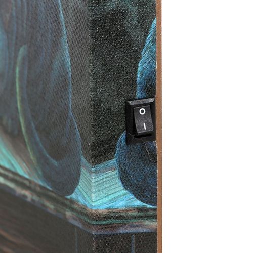 Side view of Jekyll and Hyde canvas art with light switch on LED Canvas Plaque by Lisa Parker