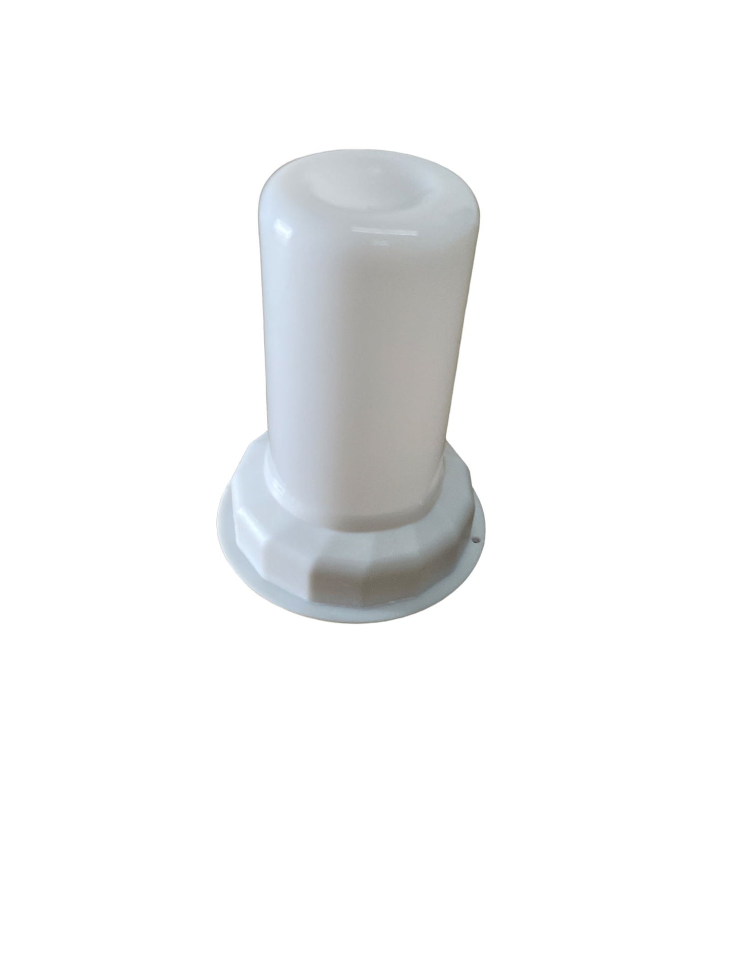 Geko Products LED white flame light with smooth cylindrical design and white base