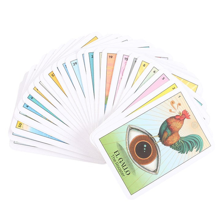 Loteria Remedios Oracle Cards featuring colourful designs for intuitive readings and spiritual guidance
