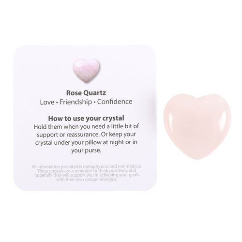 I Love You Rose Quartz Crystal Heart in a Bag for love crystals for healing