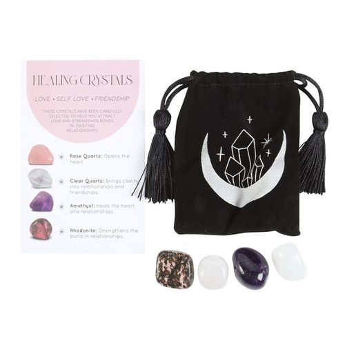 Love Healing Crystal Set including Rose Quartz and Amethyst for enhancing love and friendship