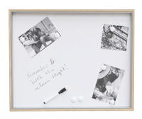Geko Products magnetic memo board 16x20 with wooden frame holding photos and notes with markers