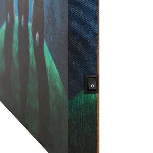 Moon Shadows Light Up Canvas Plaque showcasing a night sky canvas painting with a side switch