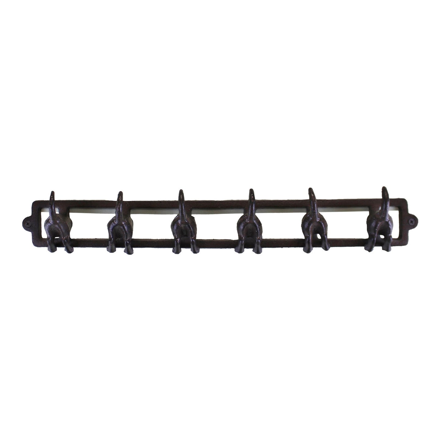 Geko Products rustic dog tail wall hooks with six cast iron dog tail hooks for hanging items