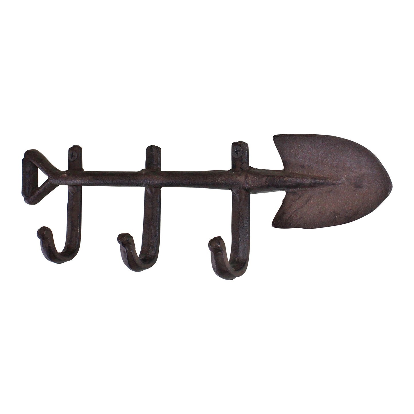 Geko Products rustic garden spade wall hooks with three hooks for hanging tools and decor