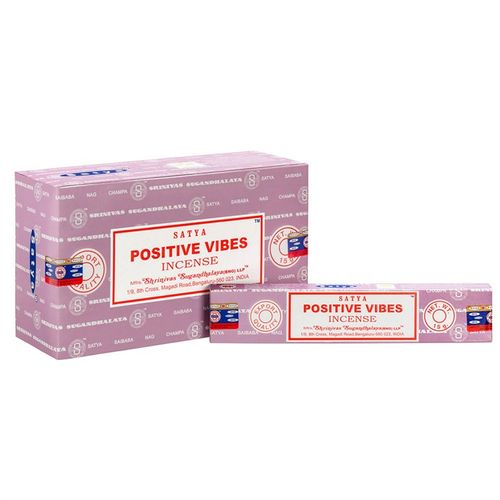 Set of 12 Packets of Satya Incense Sticks with Positive Vibes for uplifting your space