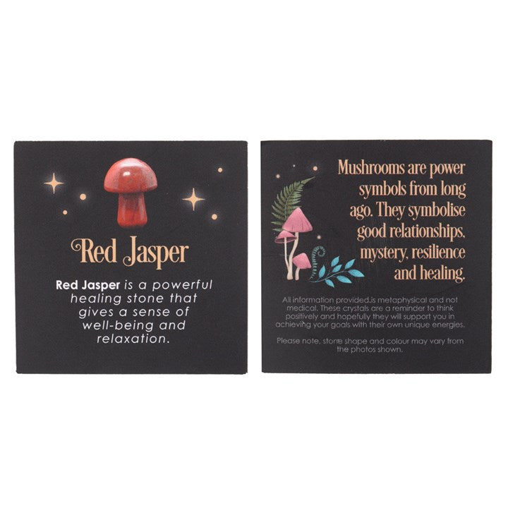 Red Jasper Healing Crystal Set for wellness featuring cards explaining benefits of red jasper healing crystal