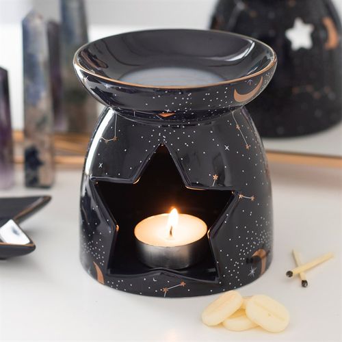 Purple Constellation Oil Burner with star-shaped cutouts for a starry night oil burner experience