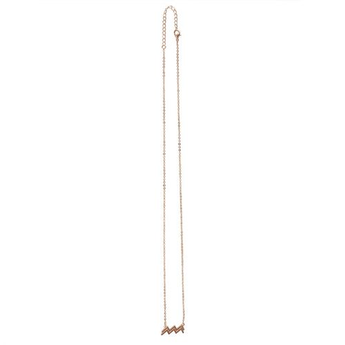 Delicate Aquarius Zodiac Necklace featuring a minimalist gold design, perfect for astrological jewelry lovers