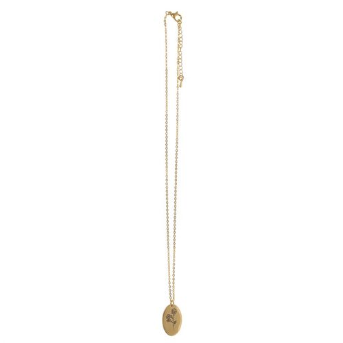 Elegant October Birth Necklace Card featuring a gold chain with a marigold pendant, perfect for birthday celebrations