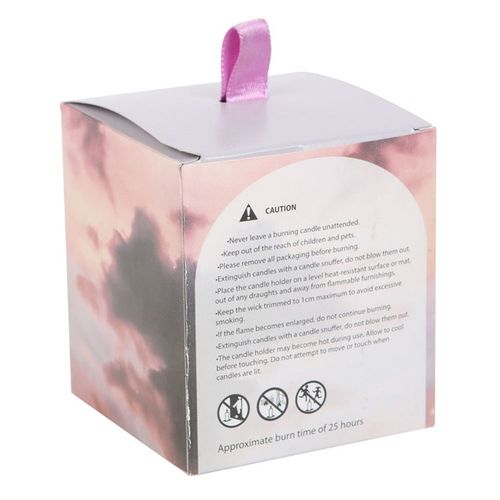 Abundance French lavender crystal chip candle in decorative packaging, perfect for relaxation and aromatherapy.