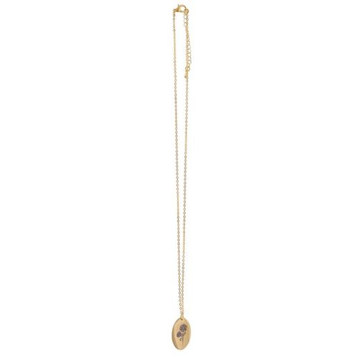 Delicate gold September birth flower necklace featuring an elegant aster pendant, perfect for meaningful gifting