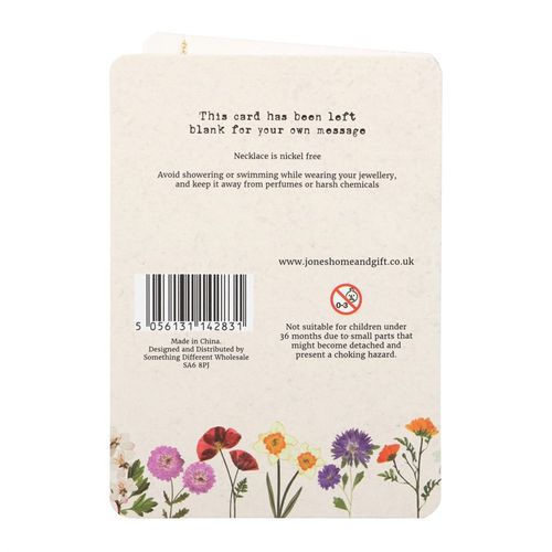 October Birth Necklace Card featuring vibrant marigold flowers, ideal for celebrating October birthdays.