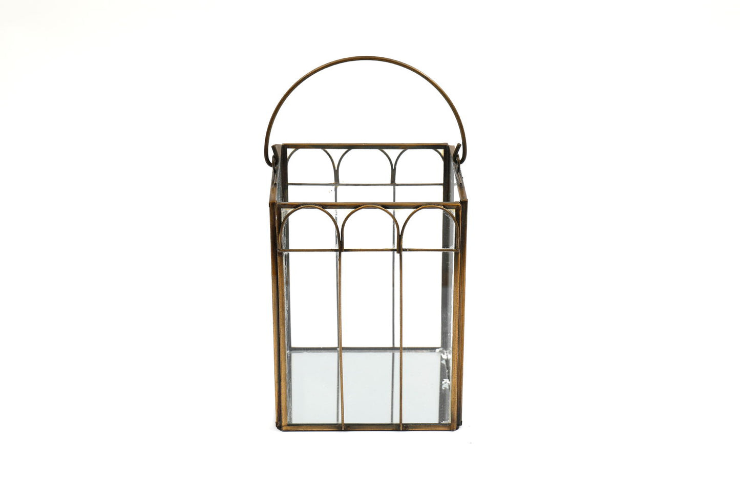 Geko Products mirrored candle lantern decor with metal frame and glass panels for elegant lighting
