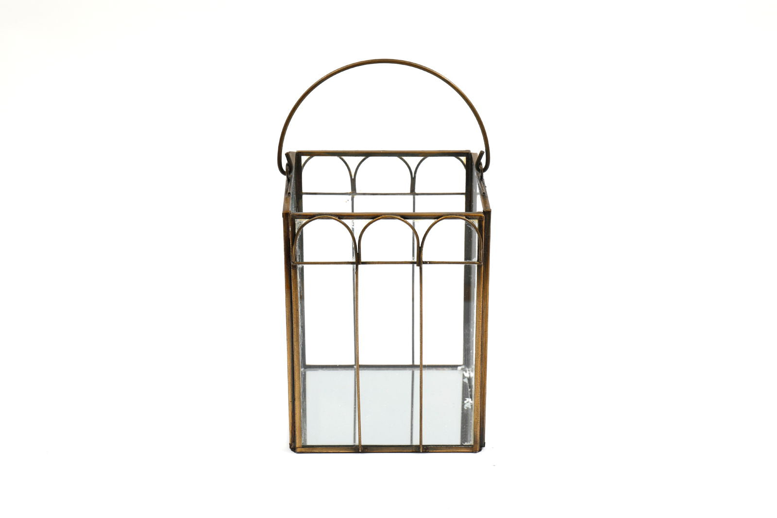 Geko Products mirrored candle lantern decor with metal frame and glass panels for elegant lighting