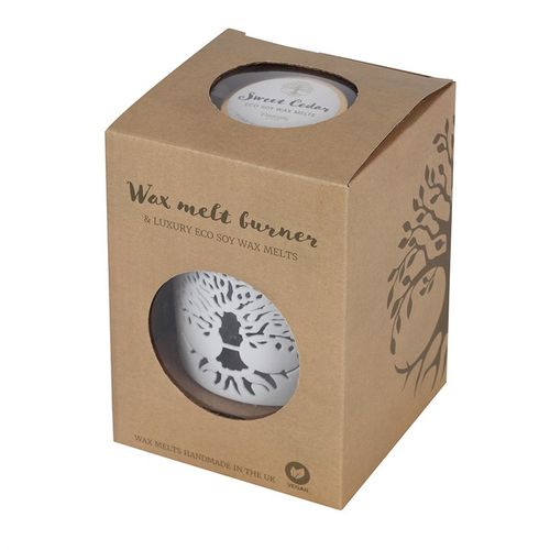 Tree of Life wax warmer gift set with eco-friendly soy wax melts in decorative packaging