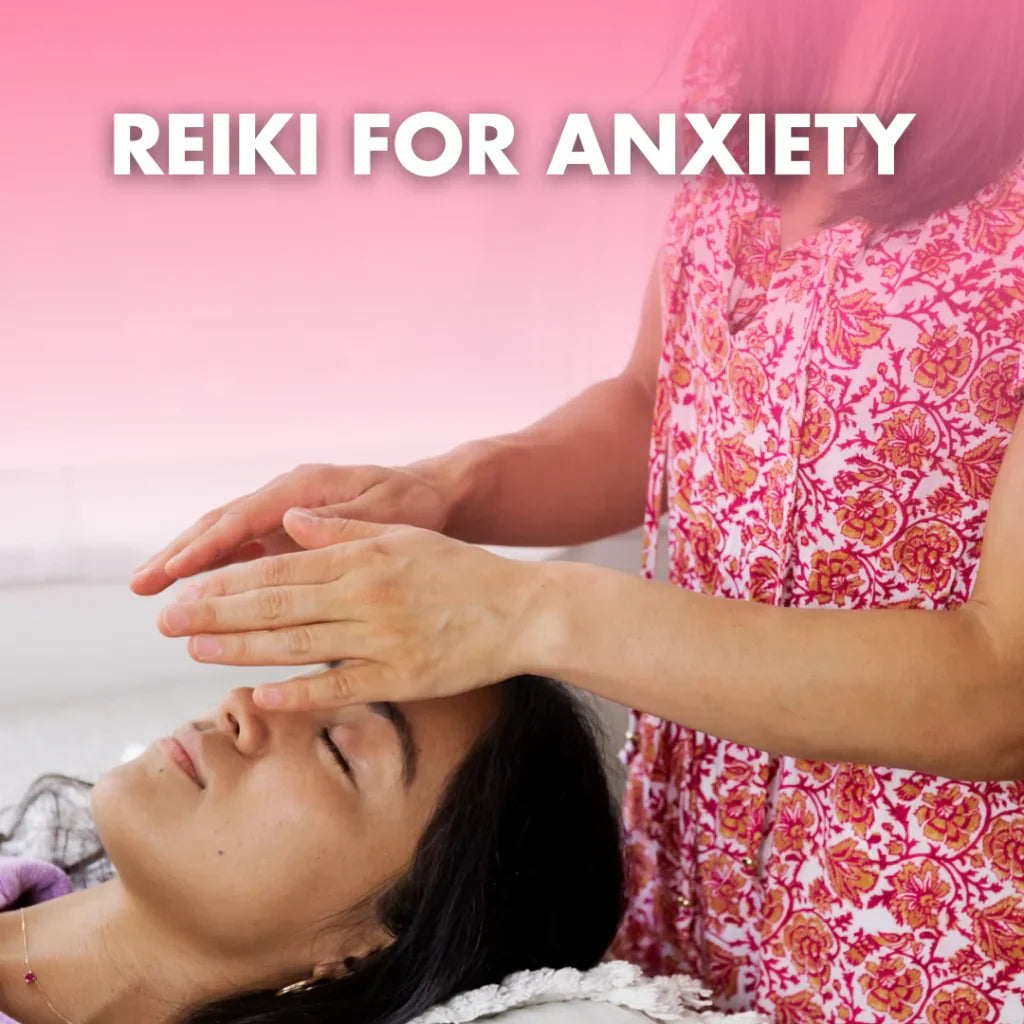 Reiki practitioner performing energy healing for anxiety relief