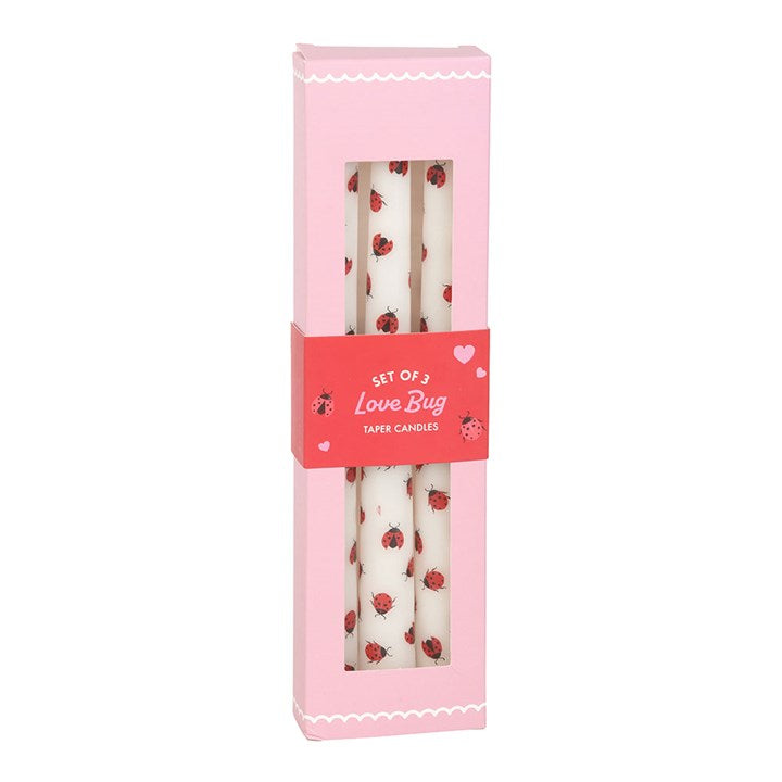 Set of 3 Ladybird Candles featuring a cute love bug design, perfect for adding charm to any space.