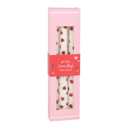 Set of 3 Ladybird Candles featuring a cute love bug design, perfect for adding charm to any space.