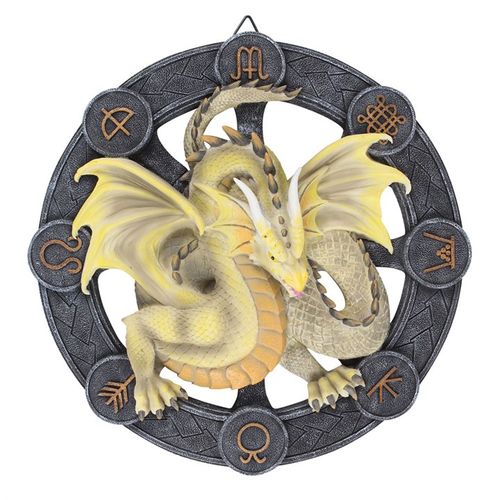 Mabon Dragon Resin Wall Plaque featuring Anne Stokes dragon art for unique home hanging decorations
