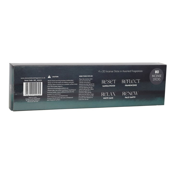The Meditation Collection aromatherapy incense stick set with 80 sticks for relaxation and rejuvenation.