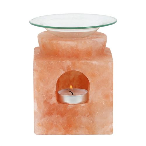 Cube Himalayan Salt Oil Burner for aromatic scents and relaxation in aromatherapy salt lamp