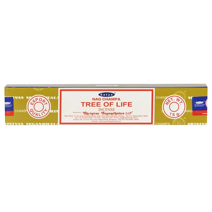 12 Packs of aromatic Tree of Life incense sticks by Satya in a decorative box