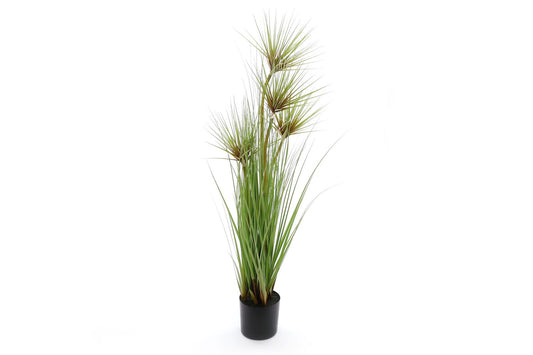 Geko Products artificial papyrus plant 95cm tall in black pot with green spiky leaves